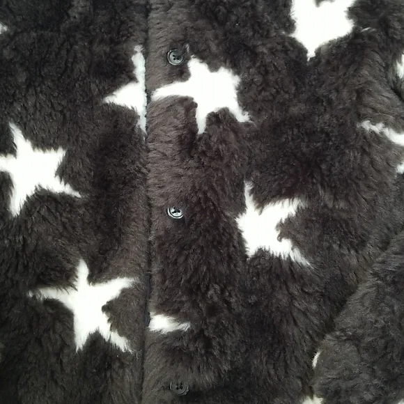 🪷4/$20🪷 Macy's Kids Epic Threads Girls Black Faux Fur White Star … - Picture 10 of 17
